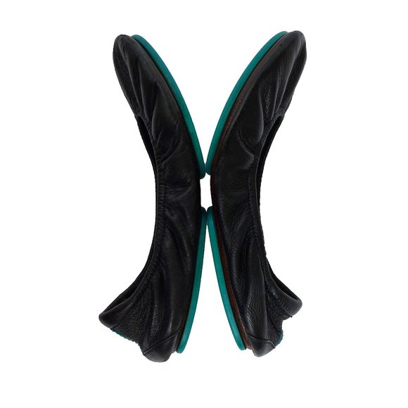 Tieks Ballet Flats by Gavrieli in Matte Black & Teal - Size 6 - Picture 5 of 11